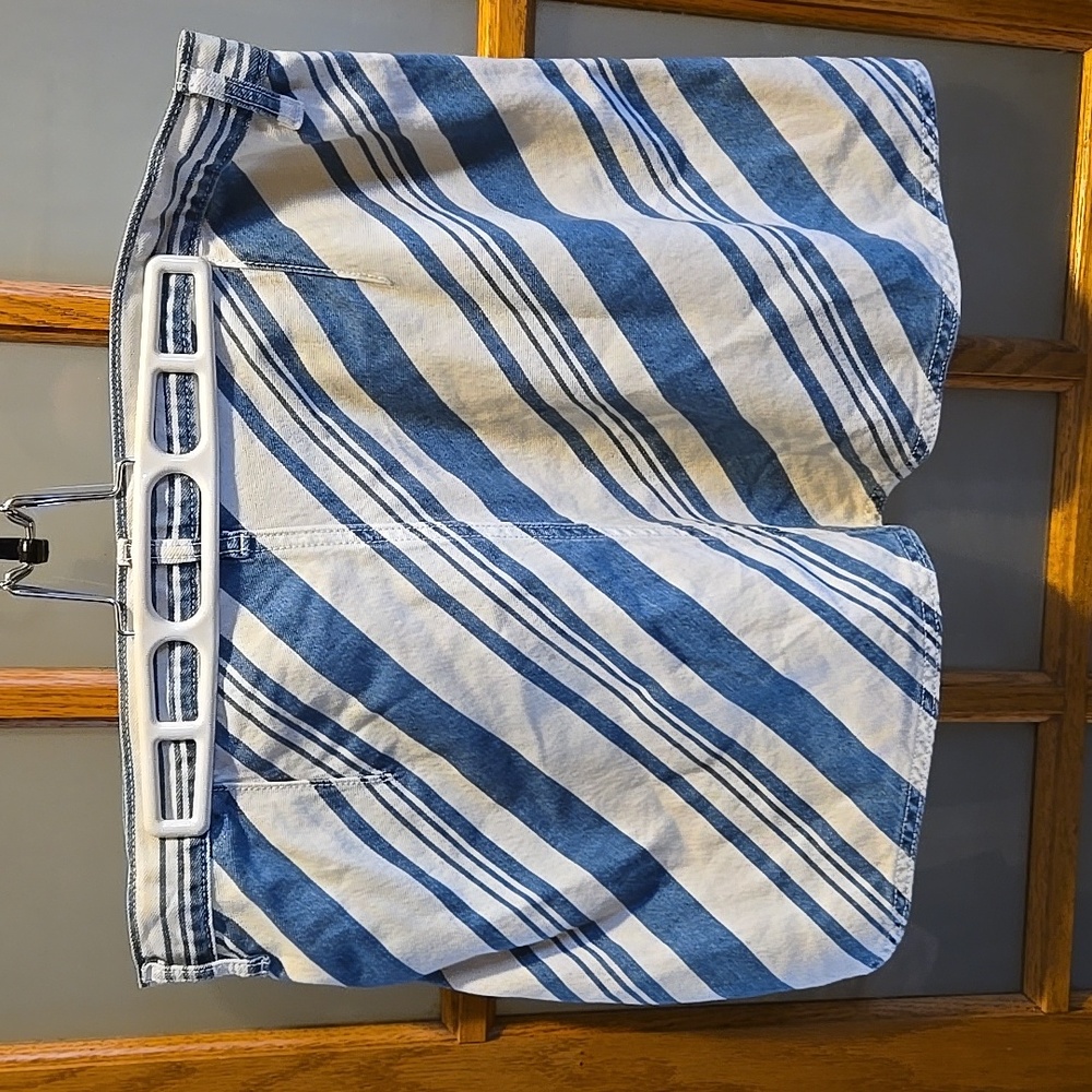 Universal Thread Size 10 Womens White and Blue Striped Mini Skirt - Picture 8 of 16